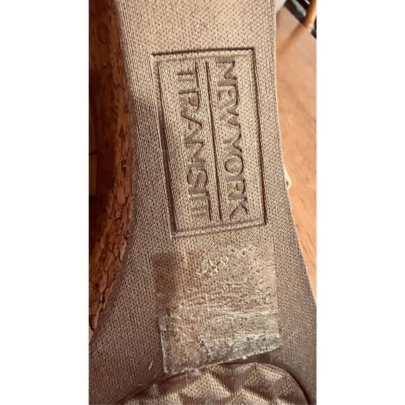 New York Transit Black Yellow FLoral COrk Wedges SHoes  Sandals Size 8.5 - Picture 6 of 12